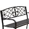Gardenised Outdoor Garden Patio Steel Park Bench Lawn Decor with Cast Iron Unique Design Back, Black Seating Bench for Yard, Patio, Garden, Balcony, and Deck QI004257 - alternate 6